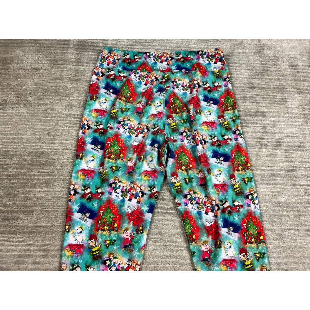 LuLaRoe Leggings Womens TC2 Multicolor Peanuts Christmas Snoopy Holiday Stretch - Picture 9 of 11